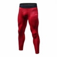thumbnail image 1 of Men's Compression Pants, Quick Dry Running Tights Workout Leggings, Athletic Base Layer for Gym Football Yoga Size 2XL Red, 1 of 3