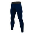 thumbnail image 1 of Men's Legging Pants Running Tights Workout Athletic Base Fitness Yoga High Elasticity Tight Fitting Running Training Base Pants Navy, 1 of 9