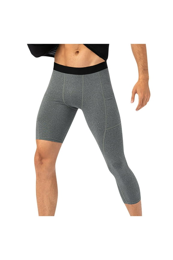 Men's Compression Pants Stretch Running Tights Workout Leggings Athletic Yoga Gym Clothes with Pocket