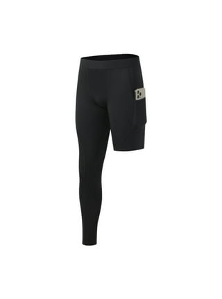 Caitzr Men's One Leg Compression Capri Tights Pants Athletic Base Layer  Underwear Sports Leggings 