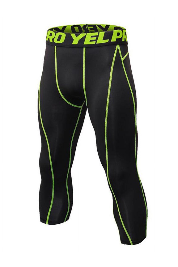Men's Compression Quick Dry Tights Capri Pants Running Yoga Leggings