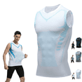 thumbnail image 1 of Men's Compression Shirt Casual Stylish Quick-Drying Sleeveless Tank Tops Summer Wicking Breathable Classic Fit Body Shaper Vest White L, 1 of 4