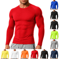 thumbnail image 1 of Men's Compression Shirt Lightweight Quick Dry Stretch Long Sleeve Athletic Tops for Training, Running and Workout Red 2XL, 1 of 9