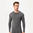 thumbnail image 1 of Men's Compression Shirt Long Sleeve, Athletic Workout T-Shirt & Active Sport Top, Muscle Support Baselayer for Running, Gym, Fitness Training & Cold Weather Grey S, 1 of 9