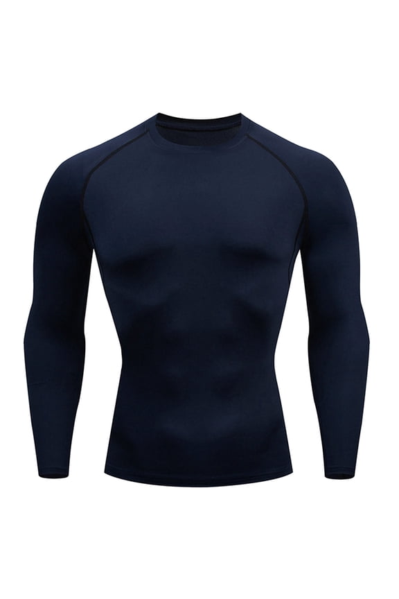 Men's Compression Shirt Long Sleeve Athletic Workout T-Shirts Top Active Sport Baselayer Undershirt Gear Shirt Dry Fit