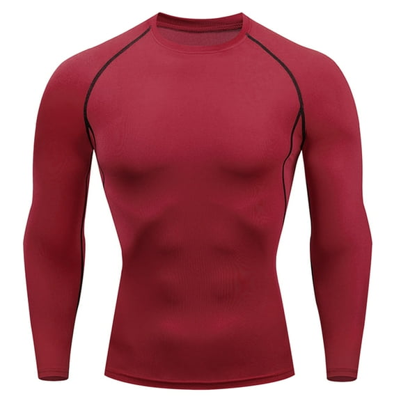 Men's Compression Shirt Long Sleeve Athletic Workout T-Shirts Top Active Sport Baselayer Undershirt Gear Shirt Dry Fit