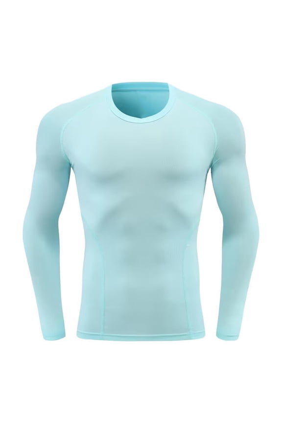 Men's Compression Shirt Long Sleeve Athletic Workout T-Shirts Top Active Sport Baselayer Undershirt Gear Shirt