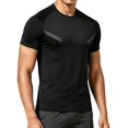 thumbnail image 1 of Men's Compression Shirt Mesh Short Sleeve Workout Gym Top Breathable Cool Dry Athletic Base Layer Undershirt T-Shirt for Sport Running Big and Tall Size M-3XL Black, 1 of 9