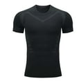 thumbnail image 1 of Men's Compression Shirt Short Sleeve Sports Athletic Baselayer Workout Tops Muscle Shirts Black XXL, 1 of 4