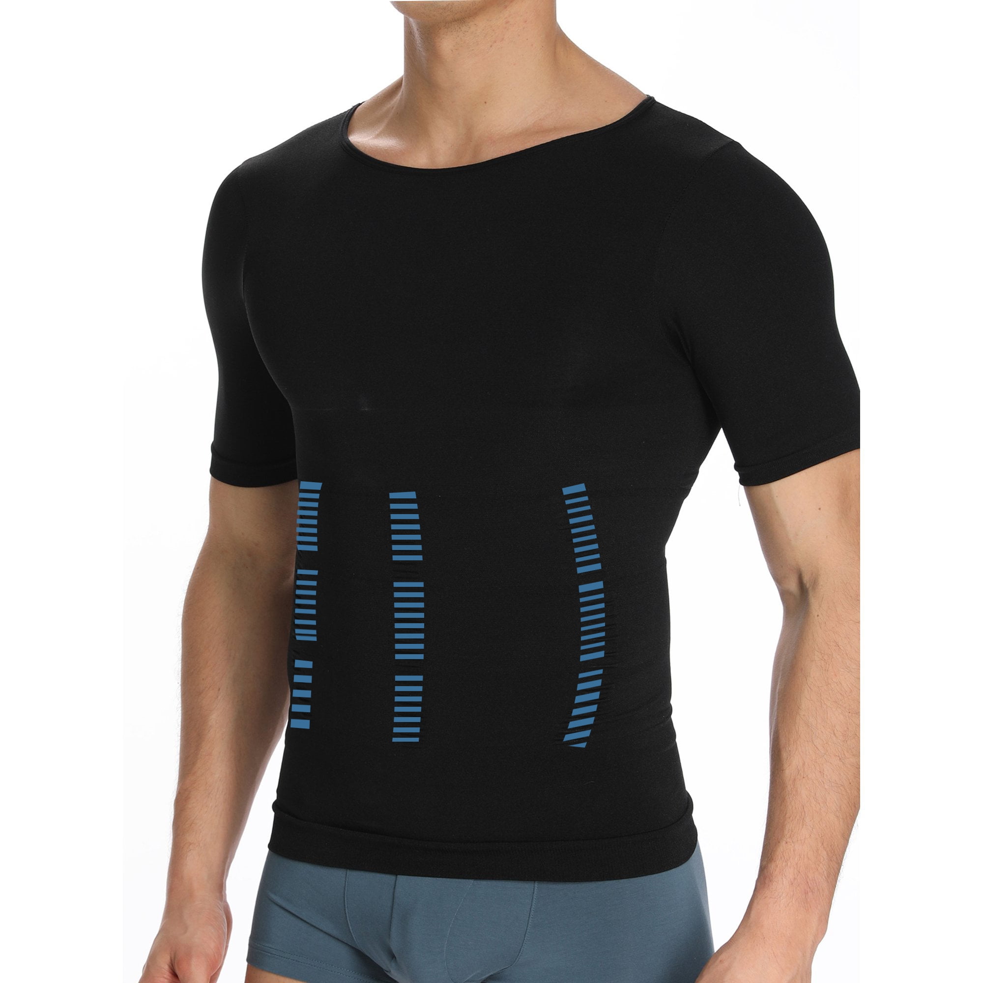 Men's Slimming Body Shaper Vest Undershirt Abs Abdomen Slim Tank Top  (Black, Medium) at  Men's Clothing store