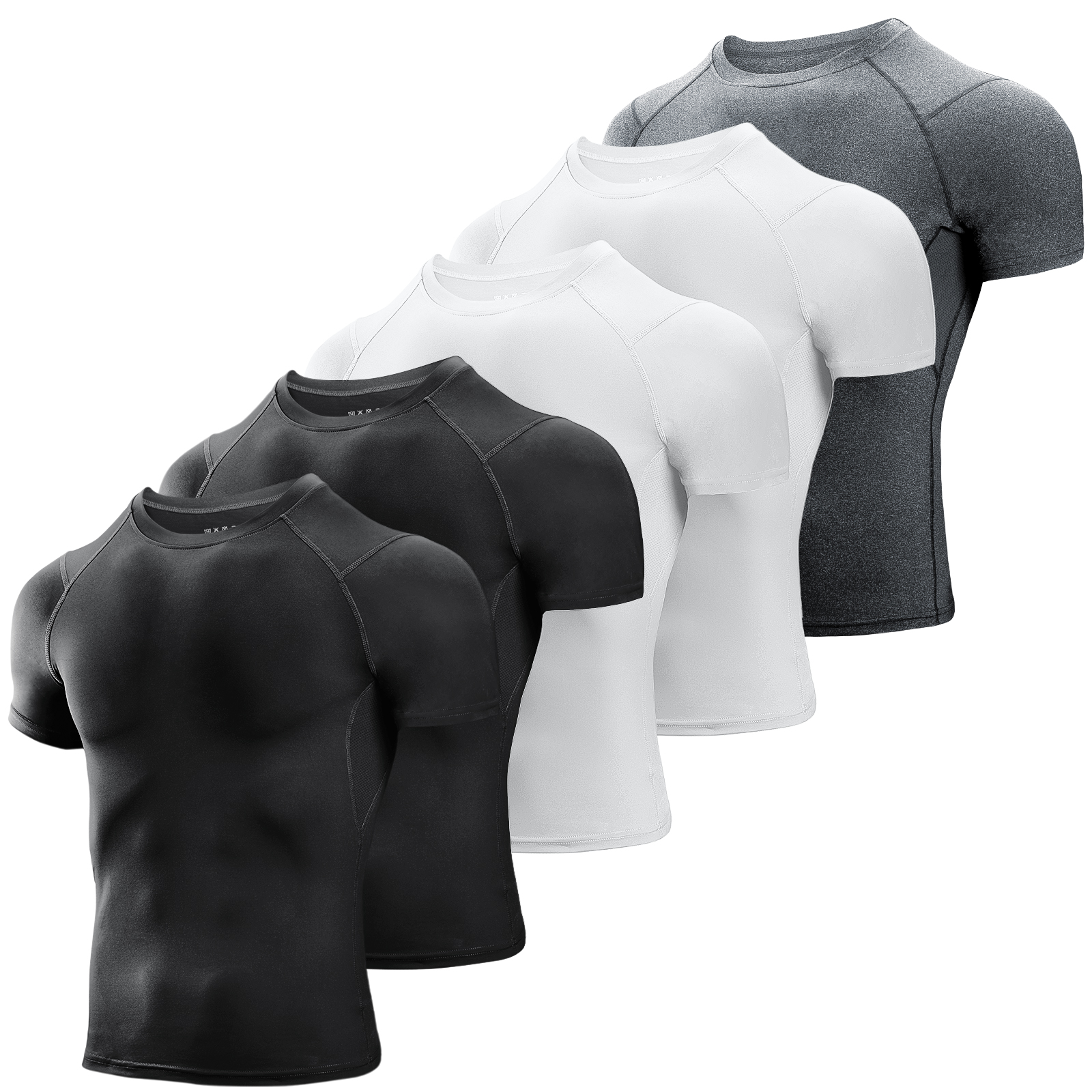 Men s Compression Shirts 5 Pack Short Sleeve Athletic Compression Tops Men s Compression Shirts 5 Pack Short Sleeve Athletic Compression Tops