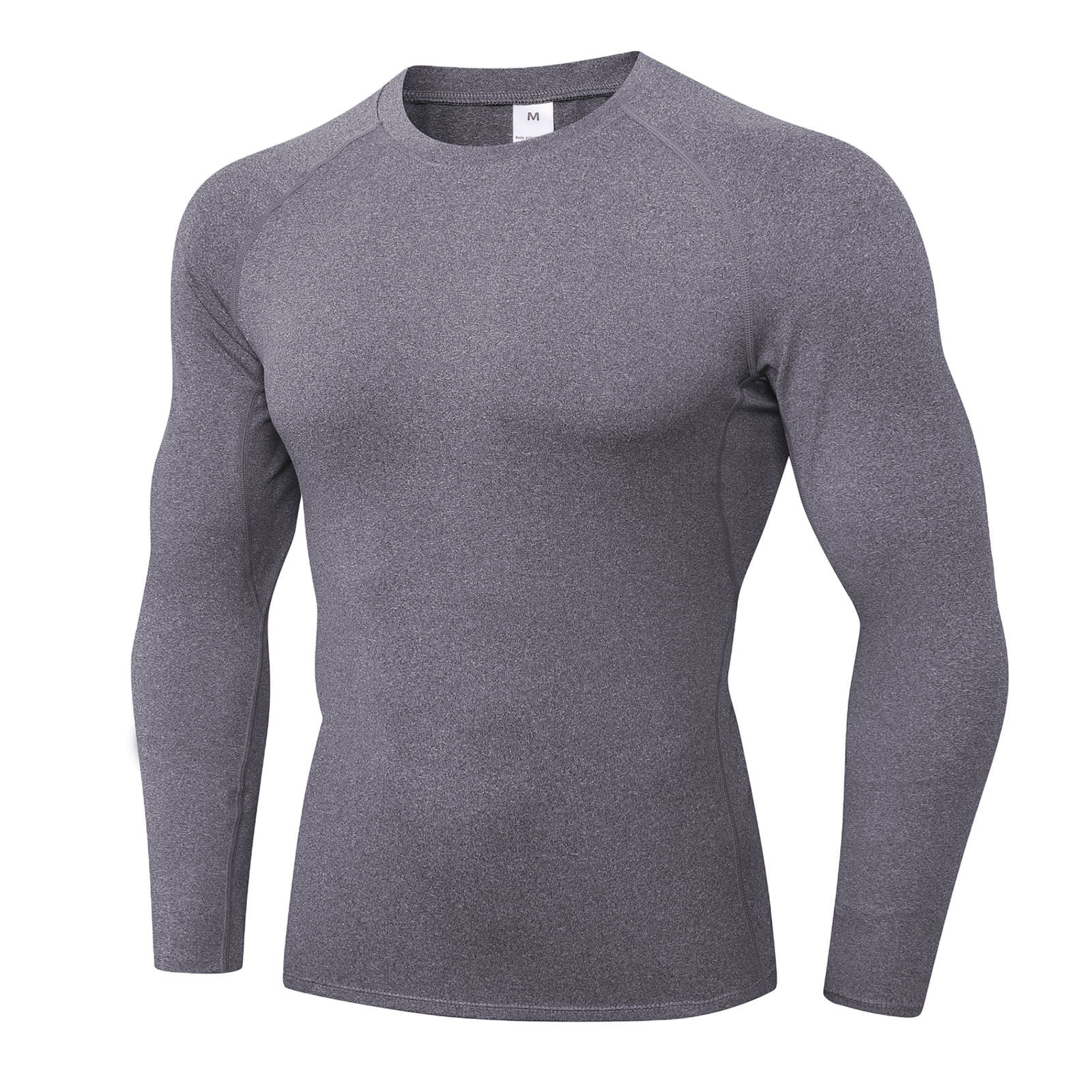 Men's Compression Shirts Fall Winter Long Sleeve Athletic Workout Gym