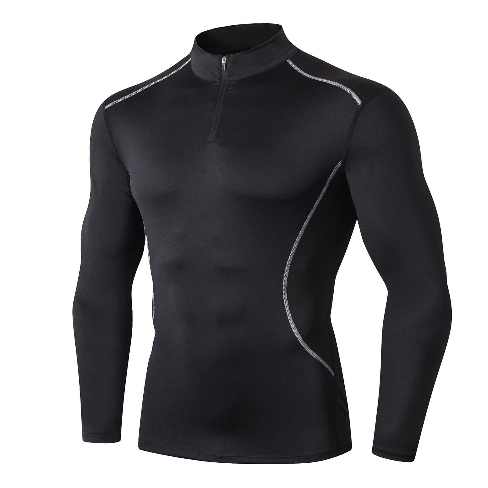 NELEUS Men Dry Fit Long Sleeve Compression Shirts Workout Running Shirts 3  Pack,Black,US Size S 
