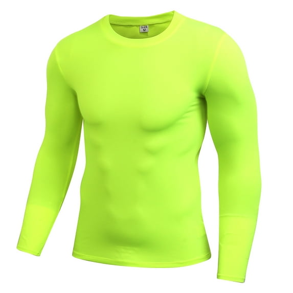 Men's Compression Shirts Long Sleeve Base-Layer Quick Dry Workout T Shirts Sports Running Tops