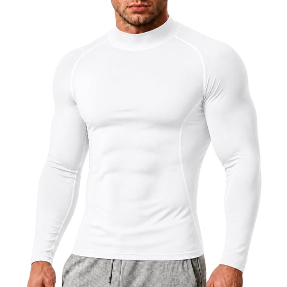 Men's Compression Shirts Long Sleeve Cool Dry Sports Athletic Workout Base Layer Pullover T Shirt Performance Tops