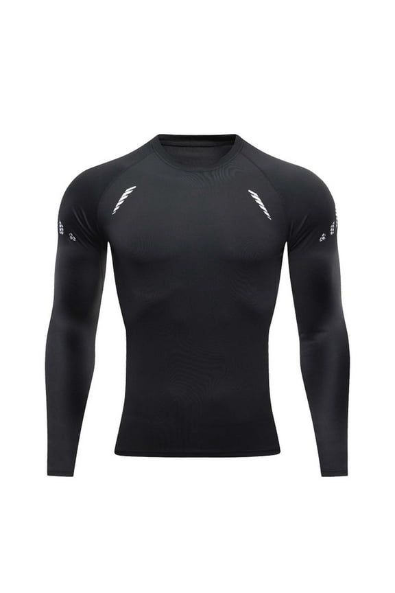 Men's Compression Shirts Long Sleeve Workout Rash Guard Athletic Baselayer Undershirt Gear Tshirt