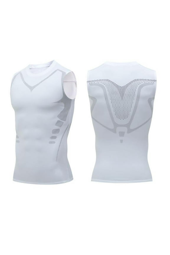 Men's Compression Shirts, Shaping Vest, Athletic Sleeveless Tank Top, Fast Dry Fit Running Sports Workout Base Layer Undershirt