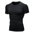 thumbnail image 1 of Men's Compression Shirts Short Sleeve Quick Dry Tees O-neck Stretchy Fitted Training Running Sports Top, 1 of 3