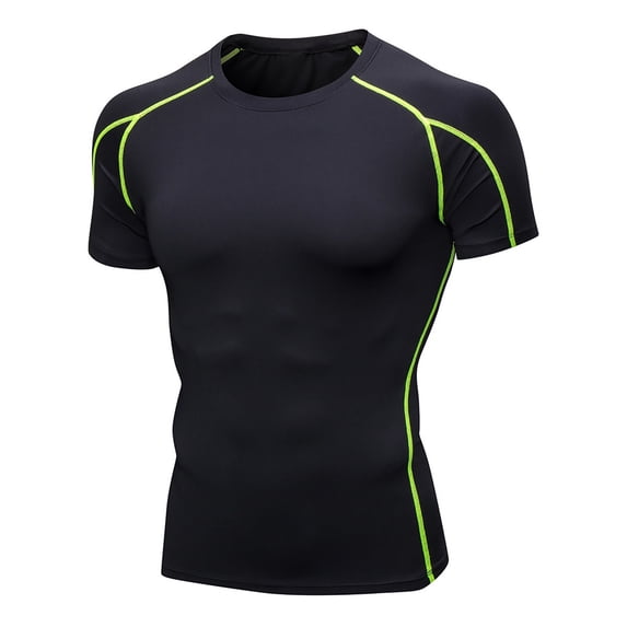 Men's Compression Shirts Short Sleeve Quick Dry Tees O-neck Stretchy Fitted Training Running Sports Top