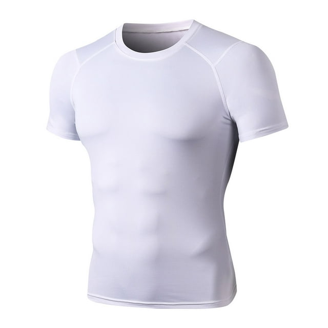 Men's Compression Shirts, Short Sleeve Workout Gym T-Shirt, Running ...
