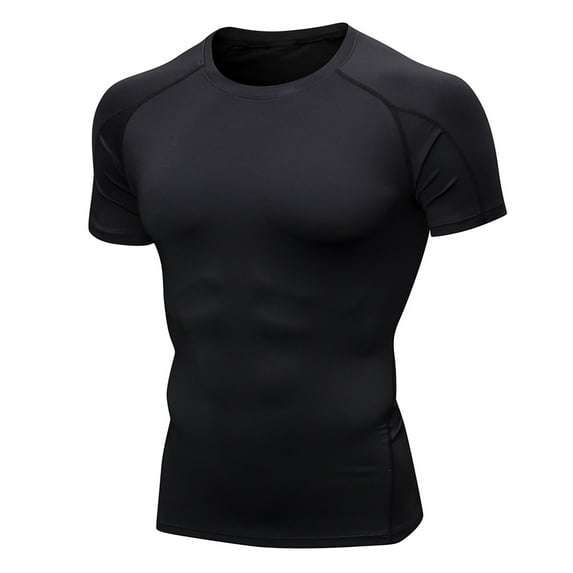 Men's Compression Shirts, Workout Tops Short Sleeve Athletic Base Layer T-Shirts Sports Gear Gym Shirt for Running