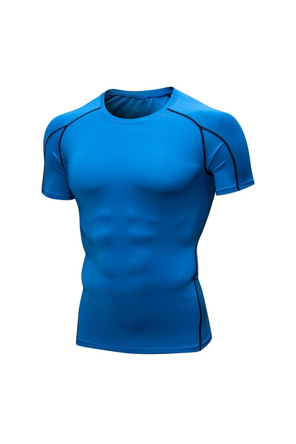 Men's Compression Shirts, Workout Tops Short Sleeve Athletic Base Layer T-Shirts Sports Gear Gym Shirt for Running