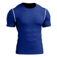 thumbnail image 1 of Men's Compression Short Sleeve T-Shirt Athletic Base Layer Cool Dry Workout Shirts Sports Running Tops, 1 of 7
