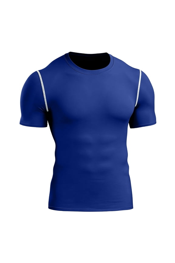 Men's Compression Short Sleeve T-Shirt Athletic Base Layer Cool Dry Workout Shirts Sports Running Tops