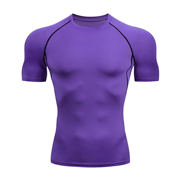 Men's Compression Short Sleeve T Shirt Quick Dry Base Layer Athletic Fitness Training Tight Top For Running Gym
