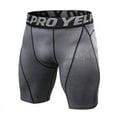 thumbnail image 1 of Men's Compression Shorts- Summer Letter Print Shorts Bodybuilding Men Shorts Fitness Tights Elasitc Waist Shorts, Gray XL, 1 of 2