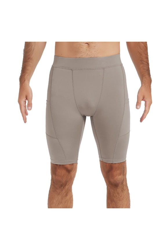 Men’s Compression Shorts Workout & Training | Performance Spandex Base Layer Athletic Gym, Running, Rowing Underwear Khaki Size M