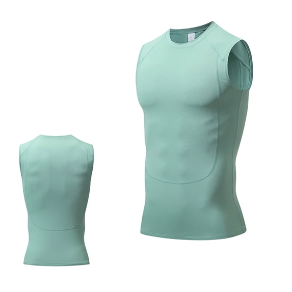 Men's Compression Sleeveless Base Layer - Quick-Dry Athletic Tank Top for Running, Hiking & Sports