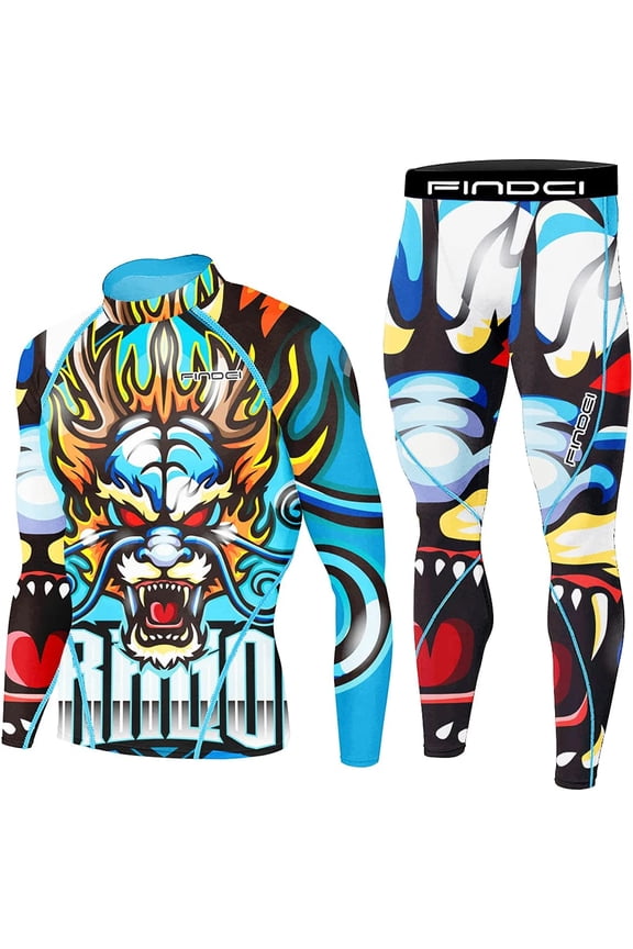 Men's Compression Sportswear Suits Gym Tights Training Boxing Rugby Clothing Jogging Sports Set Running Rashguard Tracksuit