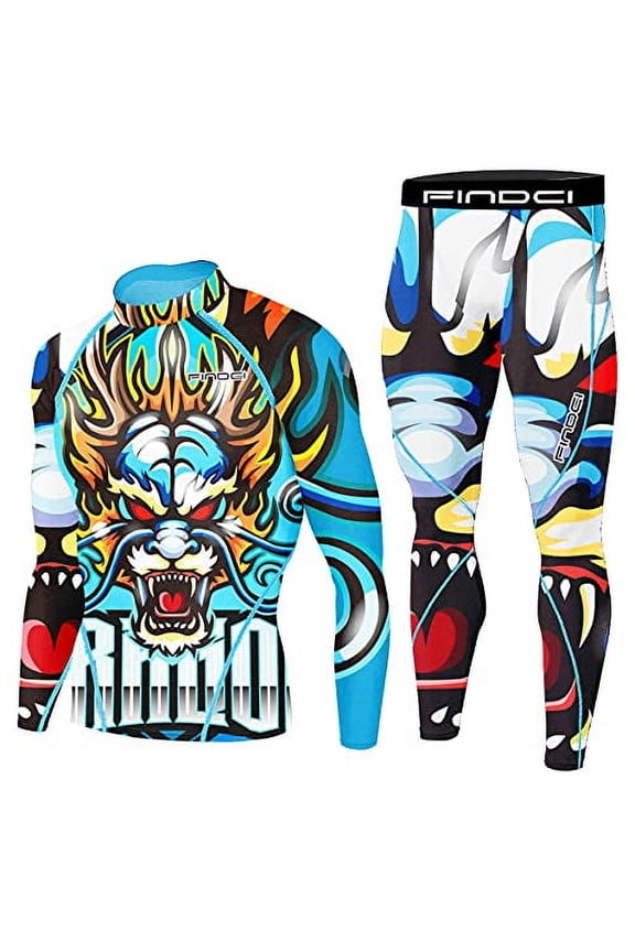 Men's Compression Sportswear Suits Gym Tights Training Boxing Rugby Clothing Jogging Sports Set Running Rashguard Tracksuit