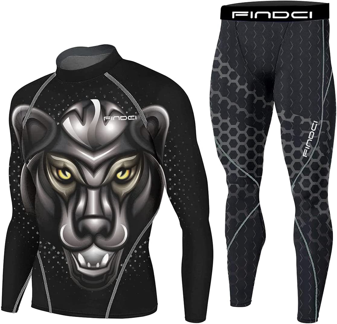 Men's Compression Sportswear Suits Gym Tights Training Boxing Rugby ...
