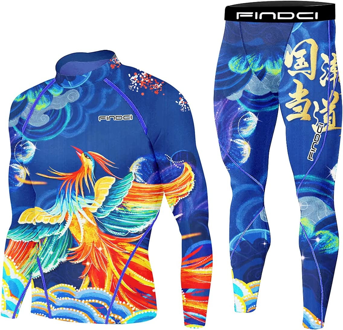 Men's Compression Sportswear Suits Gym Tights Training Boxing Rugby ...
