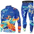 thumbnail image 1 of Men's Compression Sportswear Suits Gym Tights Training Boxing Rugby Clothing Jogging Sports Set Running Rashguard Tracksuit, 1 of 5