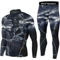 thumbnail image 1 of Men's Compression Sportswear Suits Gym Tights Training Boxing Rugby Clothing Jogging Sports Set Running Rashguard Tracksuit, 1 of 5