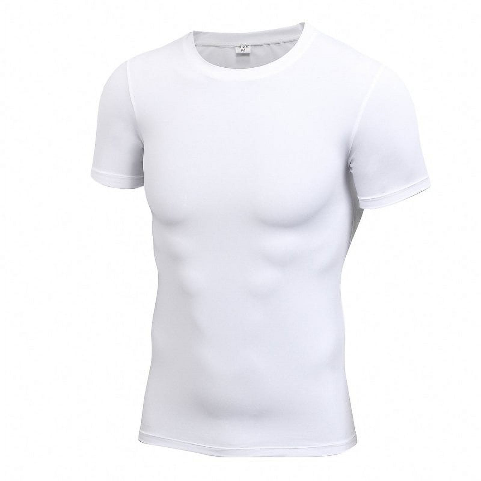 Men's Compression T-shirt Round collar Quick-drying Elastic Top ...