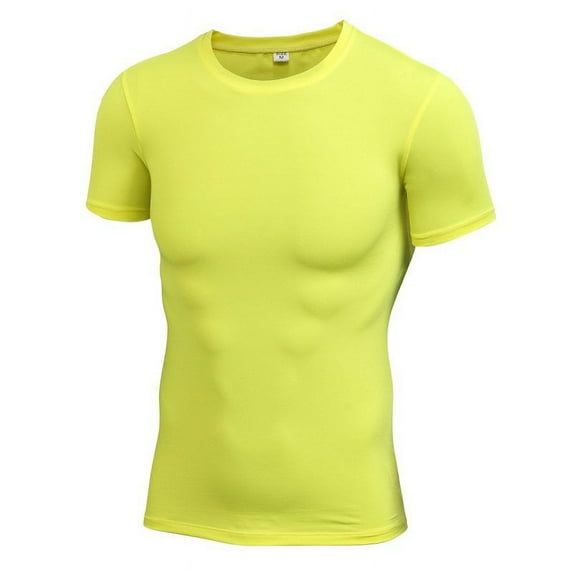 Men's Compression T-shirt Round collar Quick-drying Elastic Top