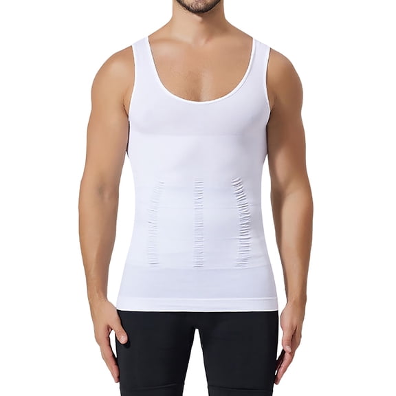 Men's Compression Tank Slim Fit Athletic Sleeveless Workout Vest Stretch Gym Training Base Top