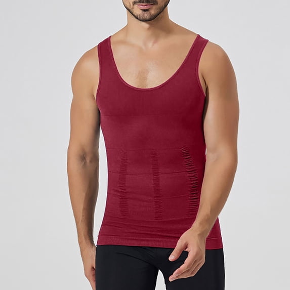 Men's Compression Tank Top Shirts Muscle Undershirt Body Shaper High Elastic Breathable Shapewear