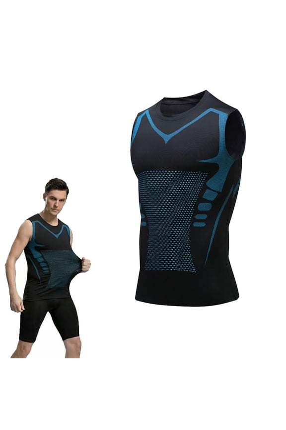 Men’s Compression Tank Top, Sleeveless Workout Shirt, Moisture-Wicking Breathable Athletic Vest for Running, Gym & Training