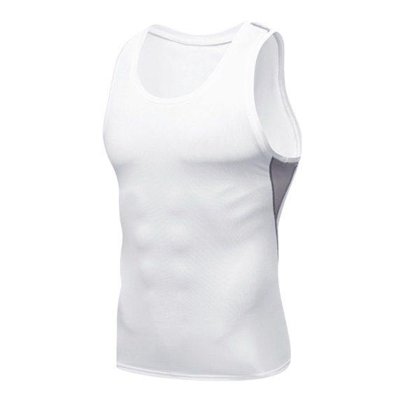 Men's Compression Tank Top Summer Sleeveless Athletic Base Layer T-shirt Solid Color Cool Undershirts