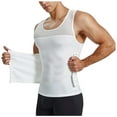 thumbnail image 1 of Men's Compression Undershirts Tank Top for Men Scoop Neck Tummy Control Shapewear Vest White XL, 1 of 2