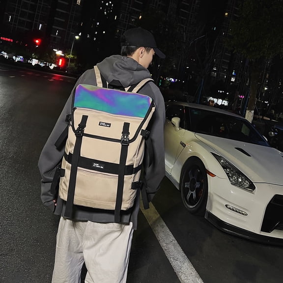 Men's Computer Backpack Fashion Trendy Workwear Large Capacity,All Match Black