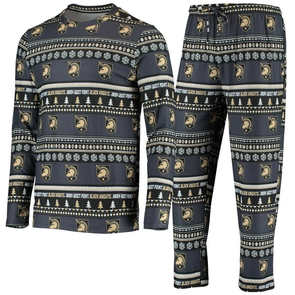Men's Concepts Sport Black Army Black Knights Ugly Sweater Knit Long Sleeve Top and Pant Set