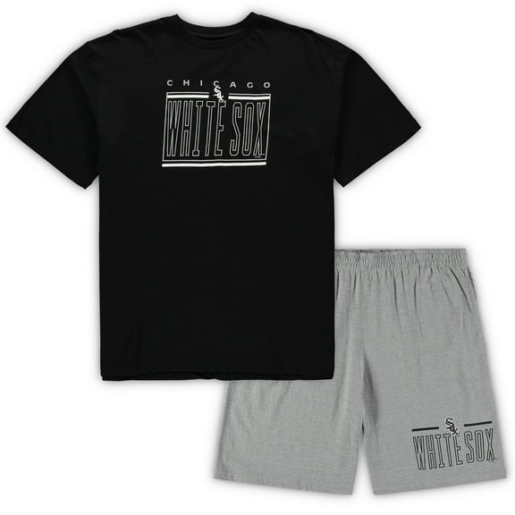 Men's Concepts Sport Black/Heathered Gray Chicago White Sox Big & Tall Top & Shorts Sleep Set