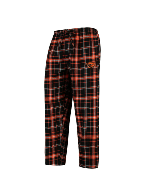 Men's Concepts Sport Black/Orange Oregon State Beavers Ultimate Flannel Pants