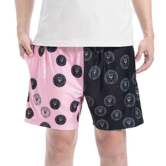 Men's Concepts Sport Black/Pink Inter Miami CF Breakthrough Split Design Knit Sleep Shorts